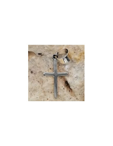 SILVER PENDANT CROSS 25X12X1MM