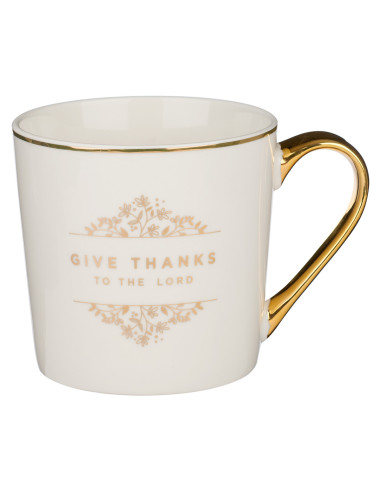 GIVE THANKS TO THE LORD WHITE AND GOLD