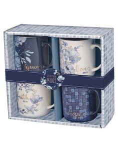 BLUE FLORAL GEOMETRIC MUG...