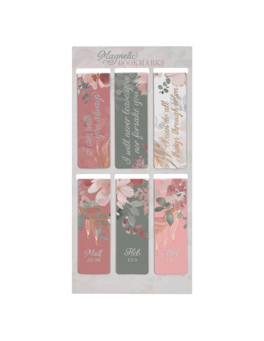FOILED FLORAL MAGNETIC BOOKMARK SET